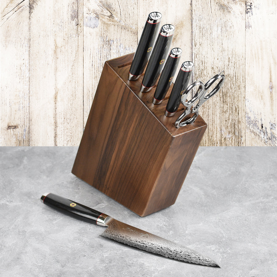 Enso SG2 7 Piece Walnut Slim Knife Block Set