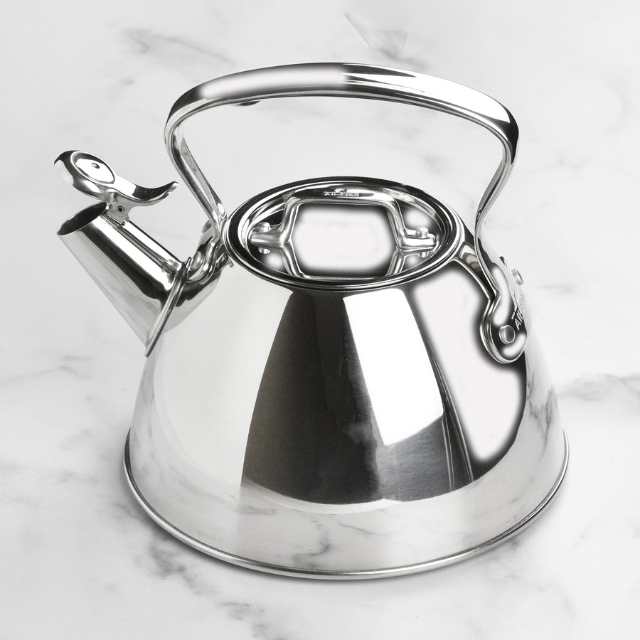 Viking 2.6-Quart Mirrored Stainless Steel Whistling Kettle with 3