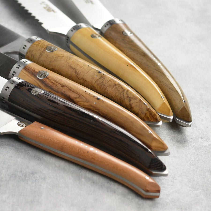 Laguiole en Aubrac 6 Piece Knife Set with Mixed Wood Handles