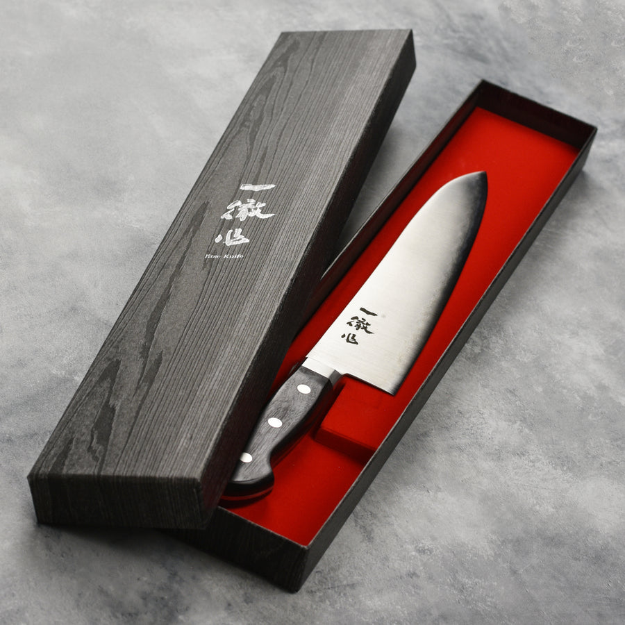 Carbon Steel Japanese Knife with Stainless Cladding