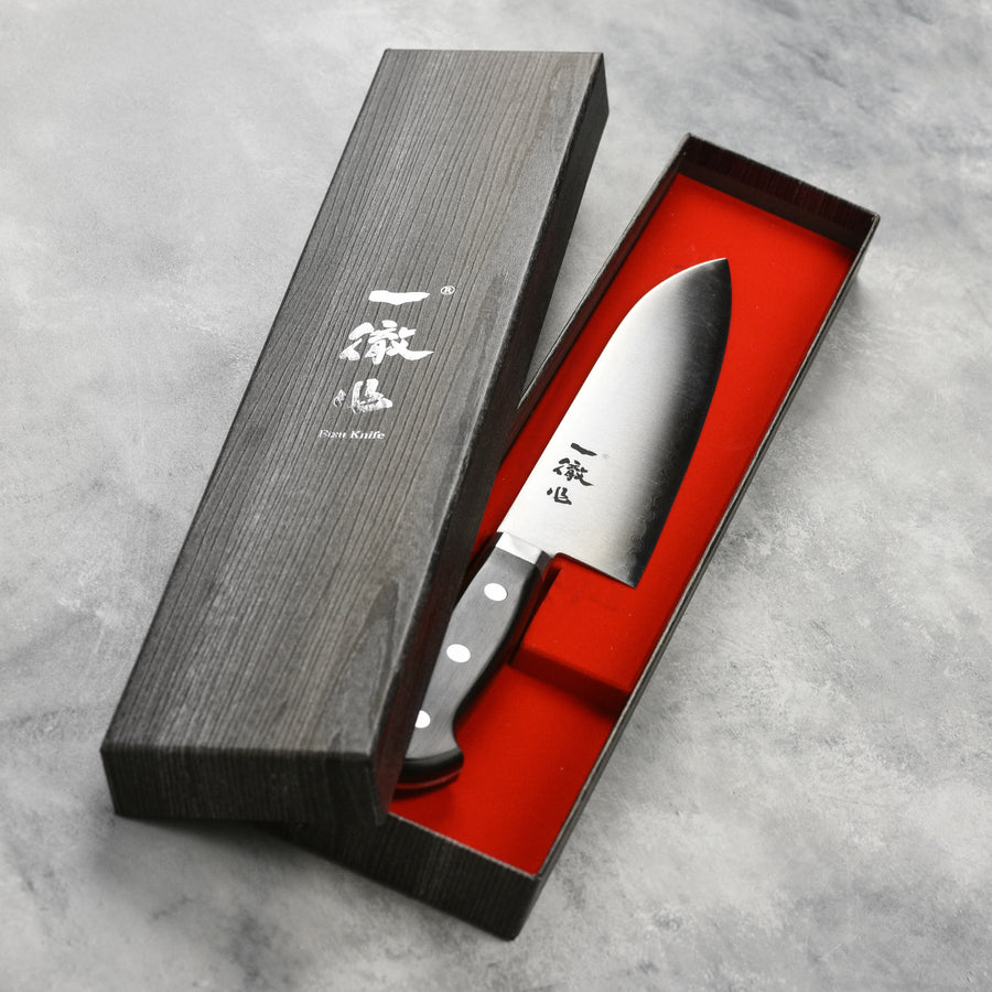 Blue Super Santoku Knife by Ittetsu