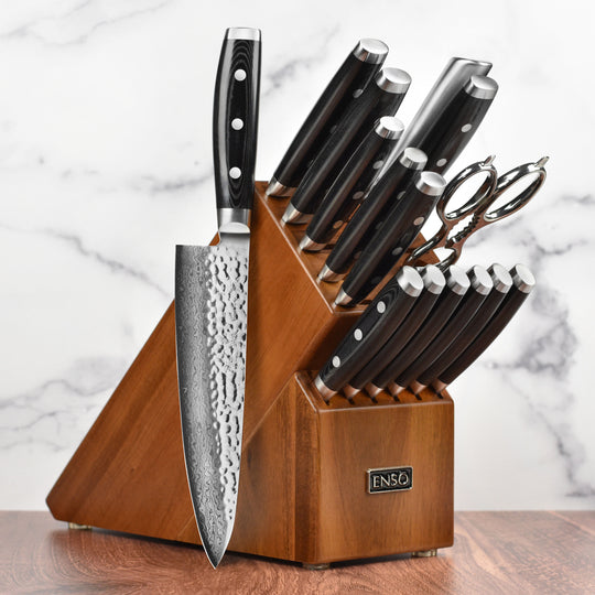 Enso HD 16 Piece Acacia Knife Block Set