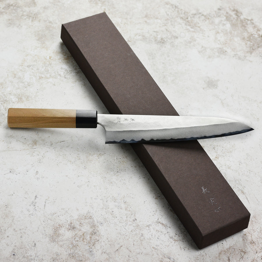 Yoshimi Kato Nashiji Aogami Super Blue Carbon Steel Chef's Knife