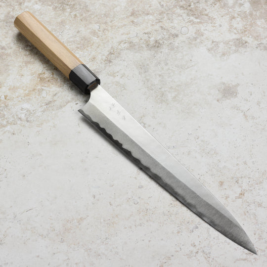 Yoshimi Kato Aogami Super Nashiji Stainless Clad 10.6" Sujihiki