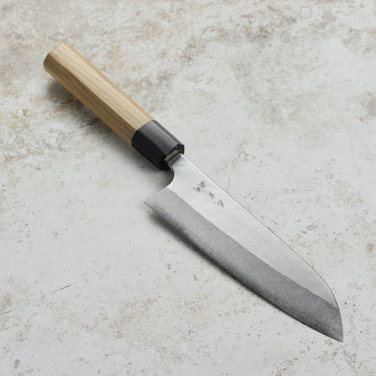 Yoshimi Kato Aogami Super Nashiji Stainless Clad 6.7" Santoku