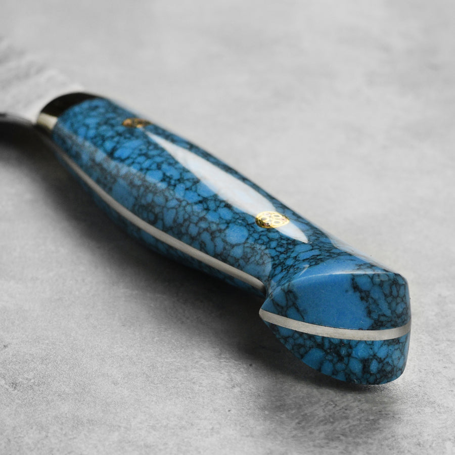 Nigara SG2 Migaki Tsuchime 9.4" Gyuto, Blue Turquoise