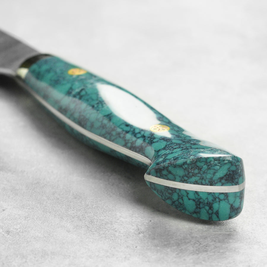 Nigara SG2 Kurouchi Tsuchime 9.4" Gyuto, Green Turquoise