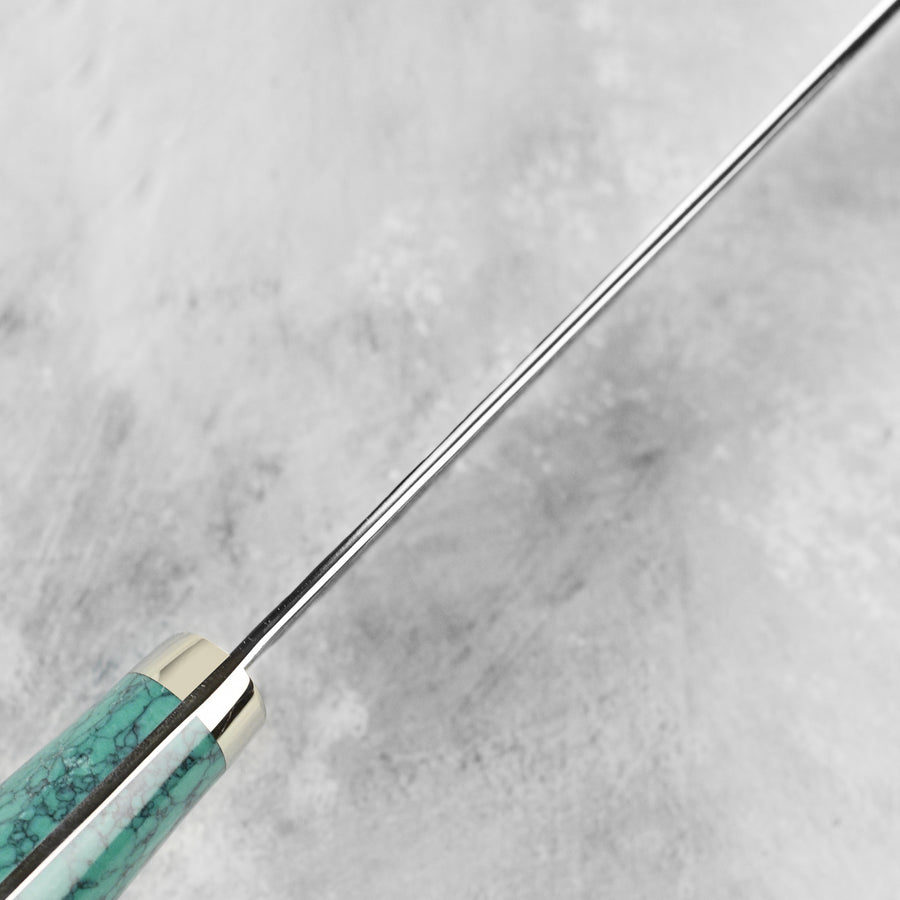 Nigara SG2 Kurouchi Tsuchime 9.4" Gyuto, Green Turquoise