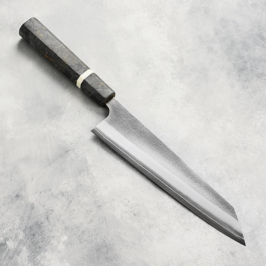 Yoshikane SKD Nashiji Stainless Clad 8.25" Kiritsuke, Stabilized Birch