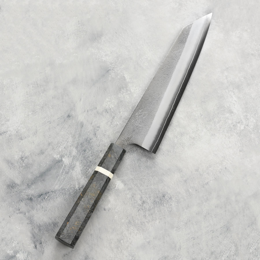 Yoshikane SKD Nashiji Stainless Clad 8.25" Kiritsuke, Stabilized Birch