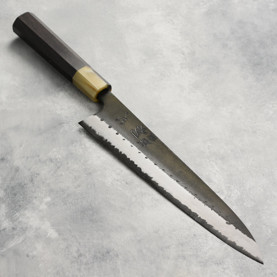 Hatsukokoro Shinkiro Aogami Super Kurouchi Damascus 9.4" Gyuto, Ebony with Ferrule