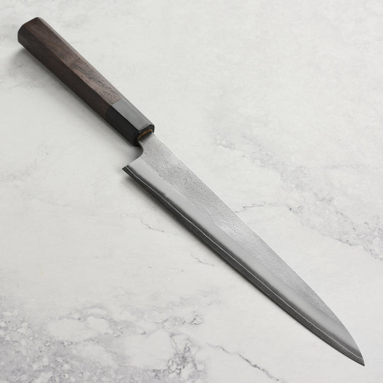 Yoshikane SKD Nashiji Stainless Clad 9.4" Sujihiki, Walnut