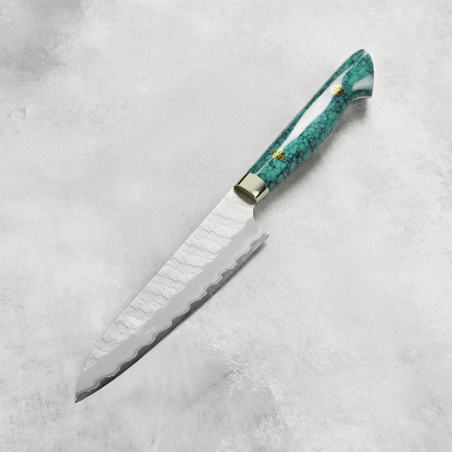 Nigara SG2 Migaki Tsuchime 5.9" Petty, Green Turquoise