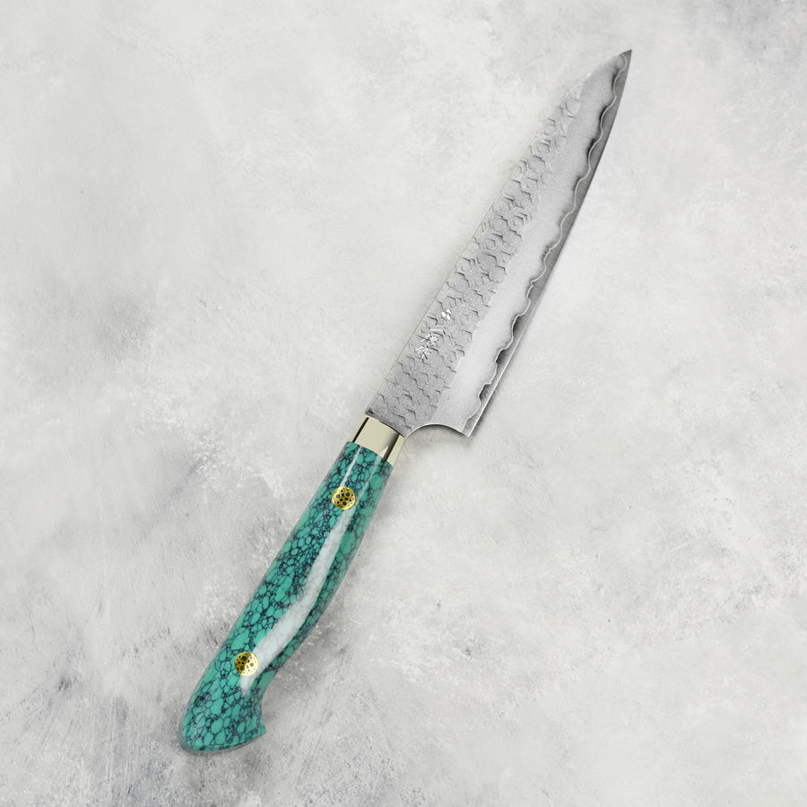 Nigara SG2 Migaki Tsuchime 5.9" Petty, Green Turquoise