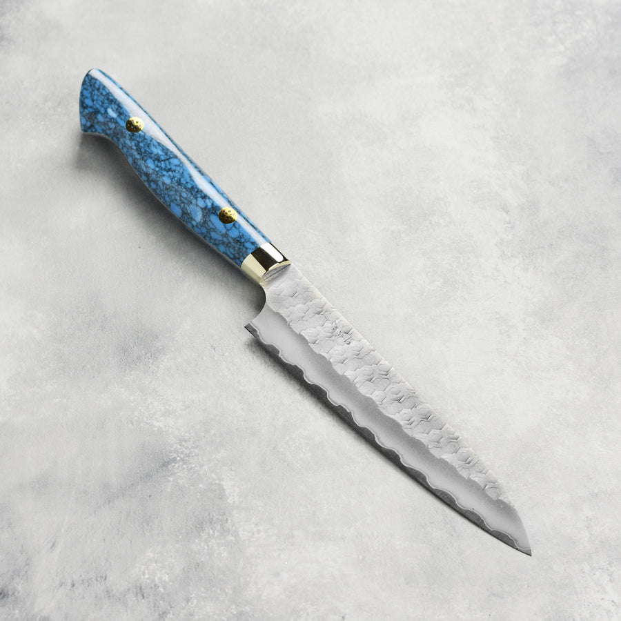 Nigara SG2 Migaki Tsuchime 5.9" Petty, Blue Turquoise