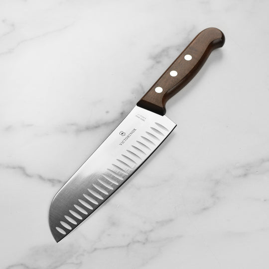 Victorinox Wood 7" Hollow Edge Santoku Knife