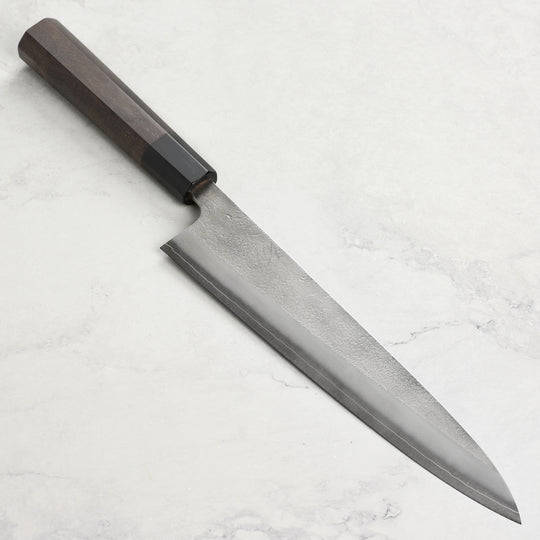 Yoshikane SKD Nashiji Stainless Clad 9.4" Gyuto, Walnut