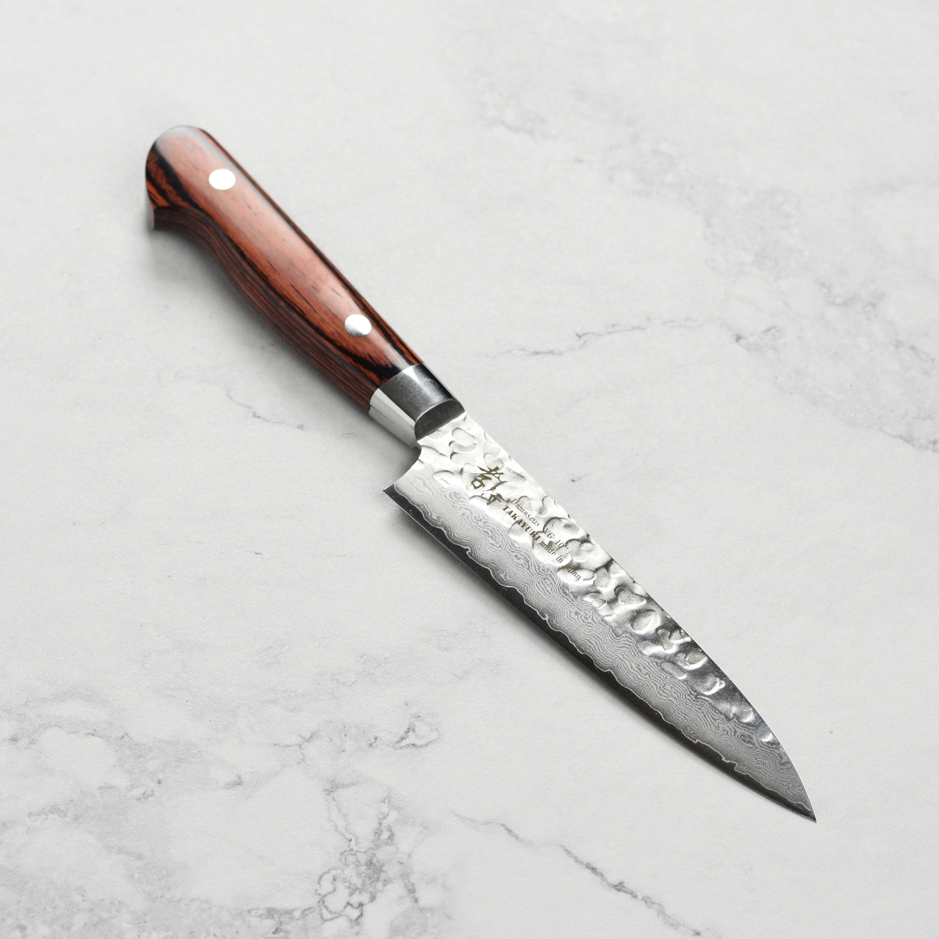 Takayuki Hammered Damascus Petty Knife - 4.75"