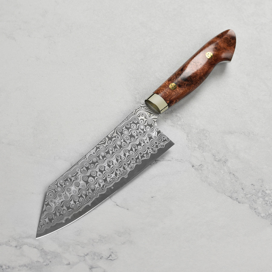 Nigara Anmon SG2 Damascus 7" Bunka, Quince Wood