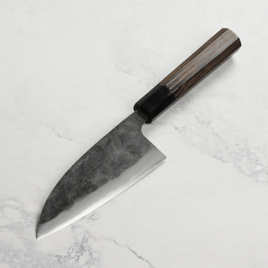 Hatsukokoro Kurokaze Aogami #2 Stainless Clad Kurouchi 5.9" Double Bevel Deba