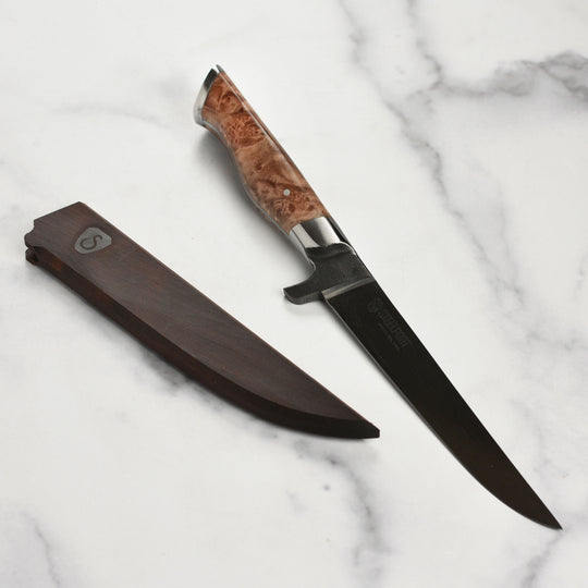 Steelport Carbon Steel 6" Boning Knife with Oregon Maple Magnetic Sheath