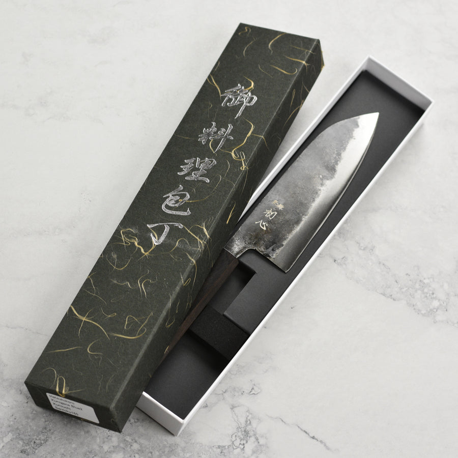 Tosa Japanese Forged Santoku Knife Kurouchi by Hatsukokoro