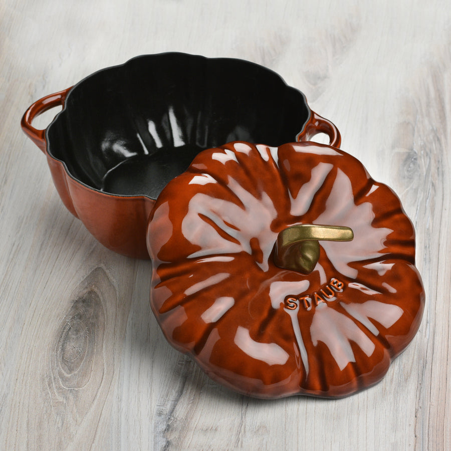 STAUB Cast Iron Dutch Oven 3.5-qt Pumpkin Cocotte with Stainless Steel  Knob, Made in France, Serves 3-4, Burnt Orange