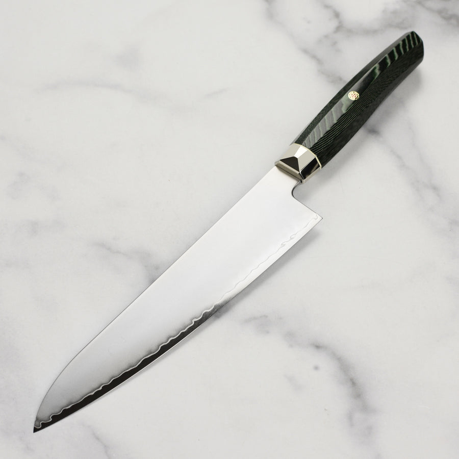 Zanmai Revolution SG2 8.25" Gyuto with Green Micarta Handle