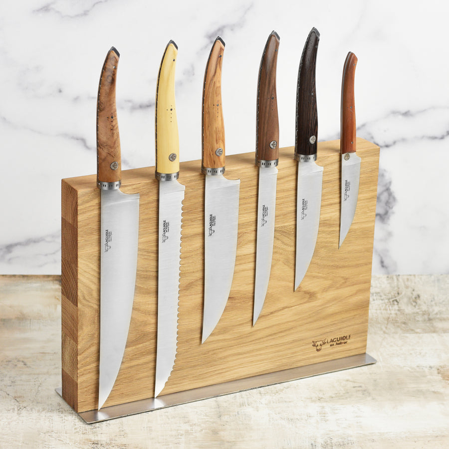 Laguiole en Aubrac 7 Piece Magnetic Knife Block Set