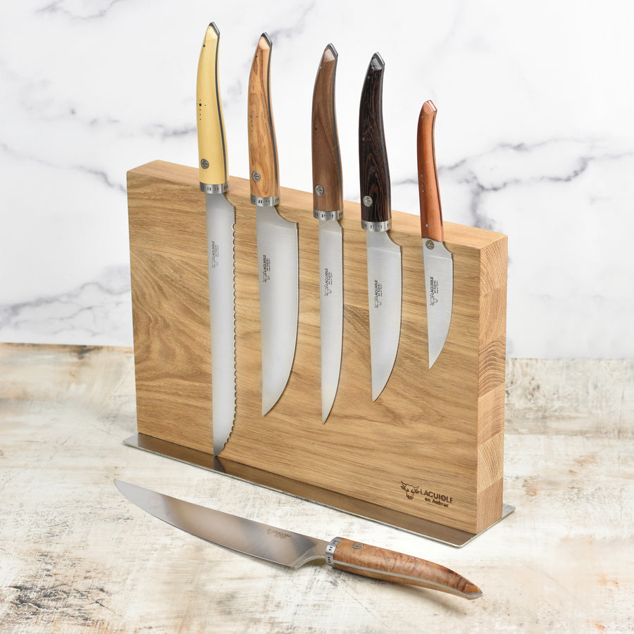 Laguiole en Aubrac 7 Piece Magnetic Knife Block Set