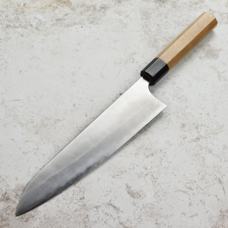 Yoshimi Kato Aogami Super Nashiji Stainless Clad 9.4" Gyuto