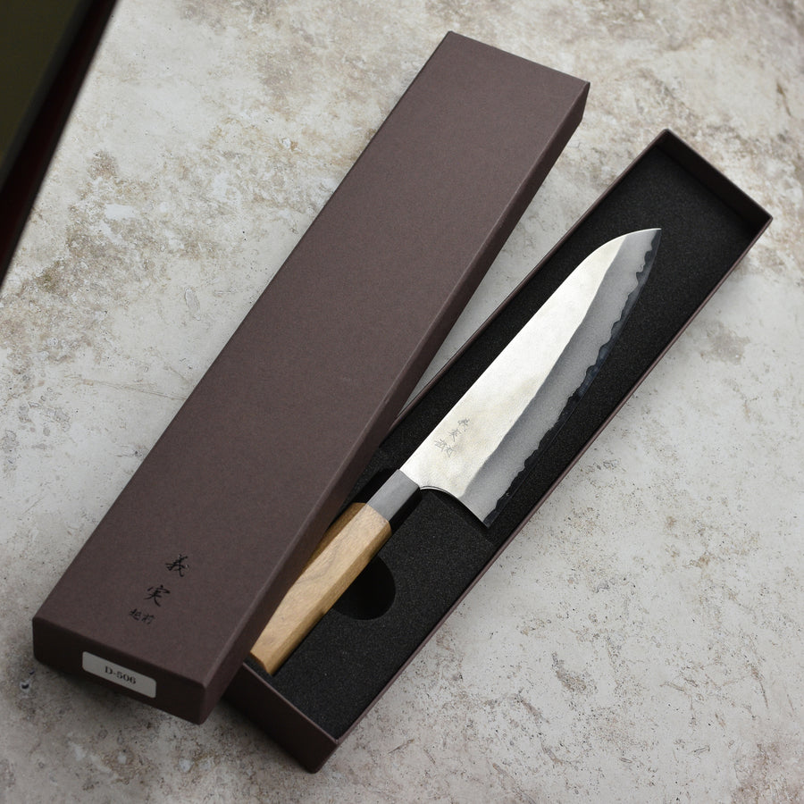 Yoshimi Kato Aogami Super Nashiji Stainless Clad 9.4" Gyuto