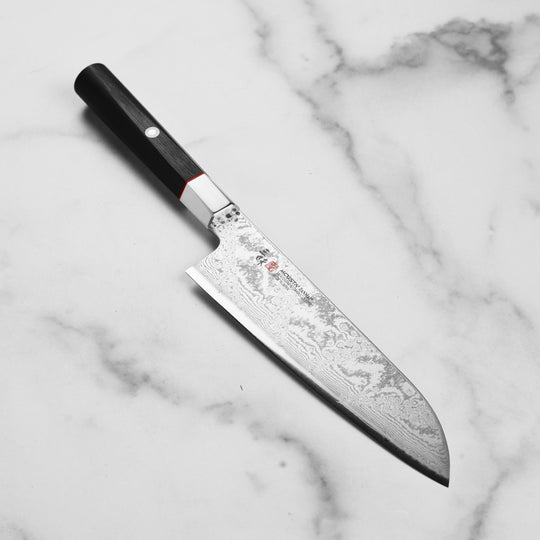 Zanmai Hybrid Damascus Splash 7" Santoku