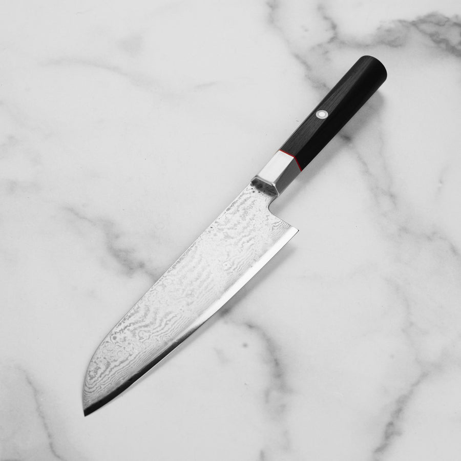 Zanmai Hybrid Damascus Splash 7" Santoku