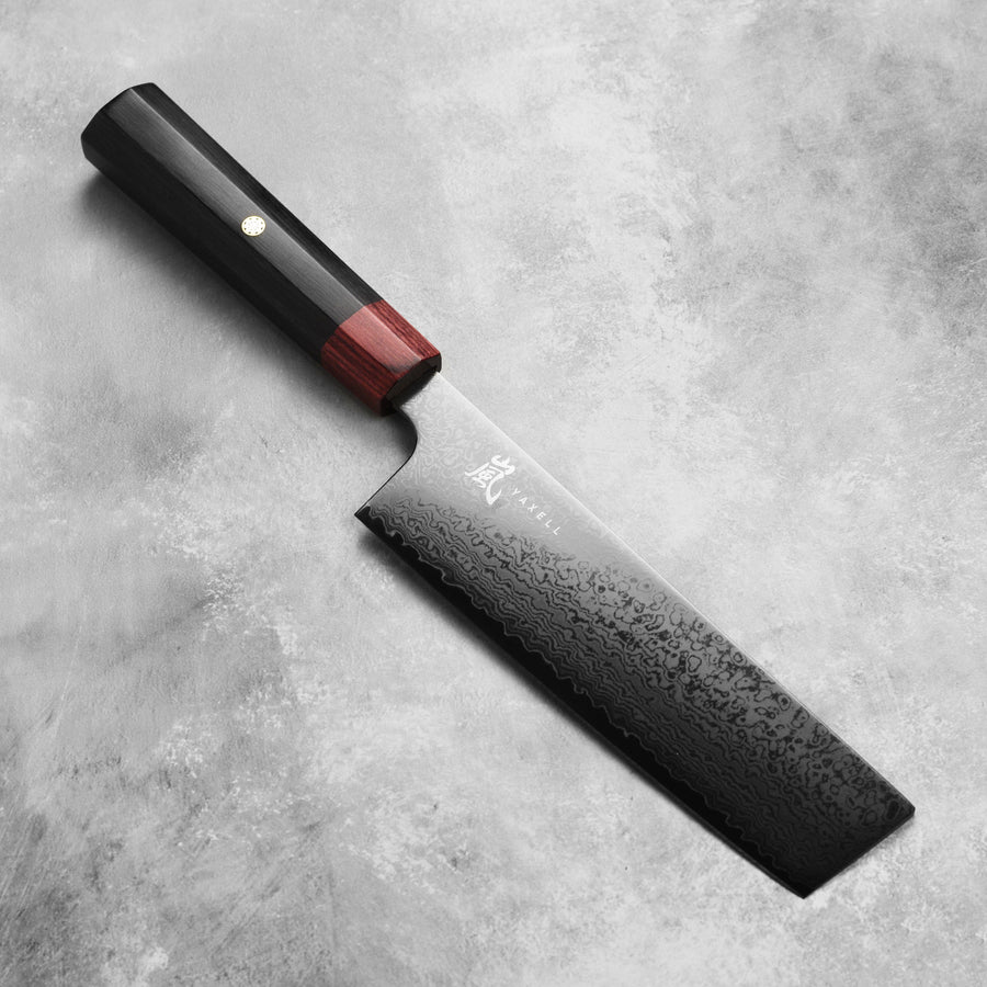Yaxell Rei 6.5" Nakiri Knife DLC Damascus