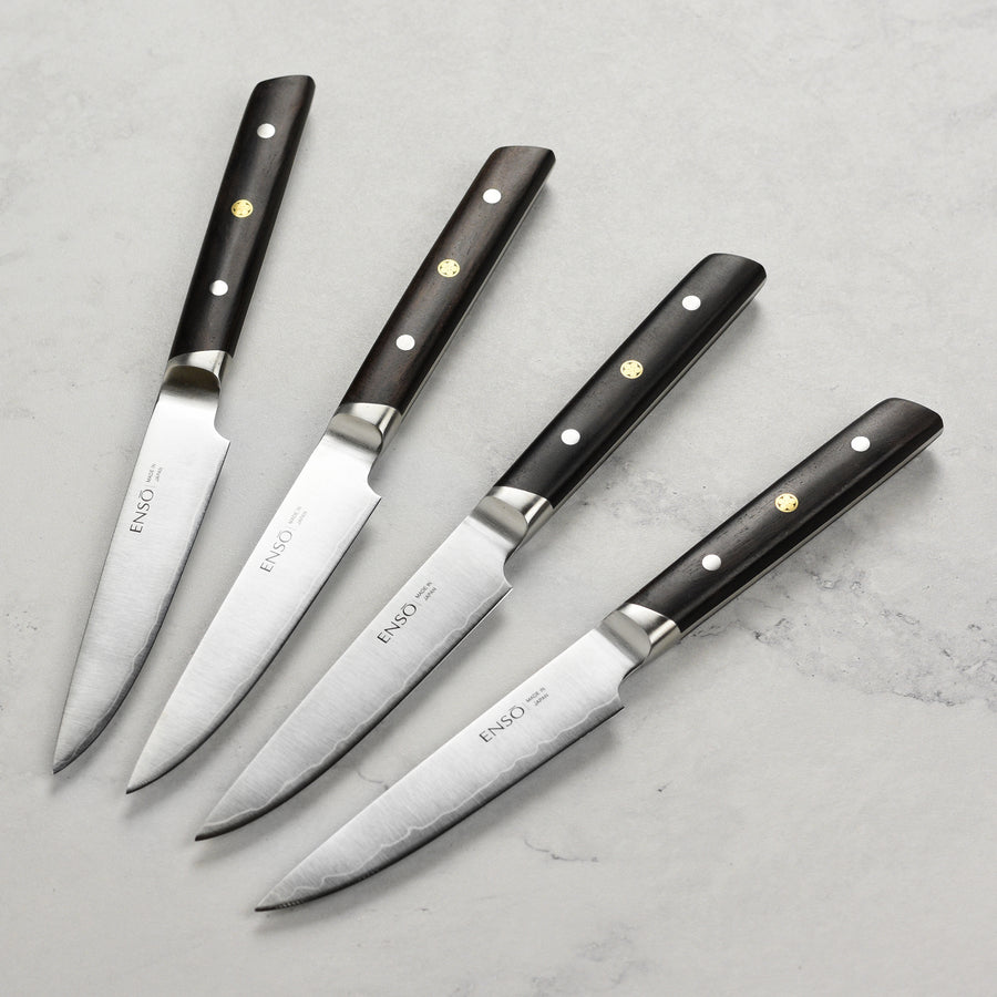 Enso Modern 4 Piece Steak Knife Set, Ebony