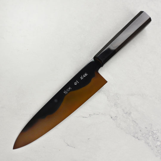Yoshikazu Ikeda Mizu-Honyaki Kachikaeshi 2M+2N 8.25" Gyuto, Ebony/Black