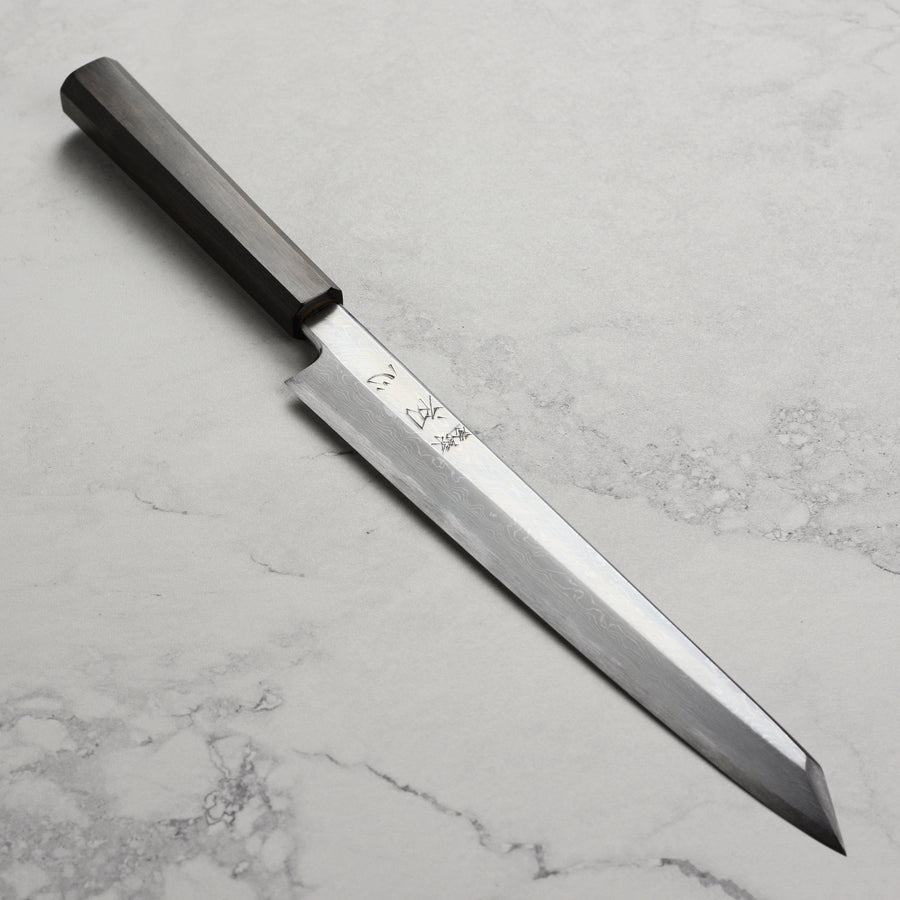 Nakagawa Aogami #1 Damascus 10.6" Single Bevel Kiritsuke Yanagiba