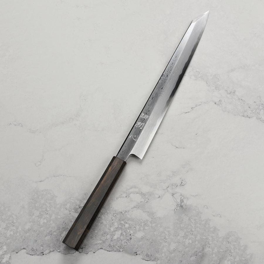 Nakagawa Aogami #1 Damascus 10.6" Single Bevel Kiritsuke Yanagiba