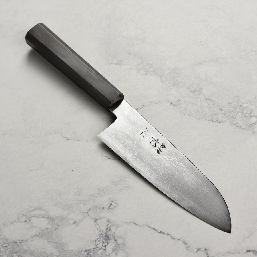 Nakagawa Aogami #1 Damascus Santoku Knife