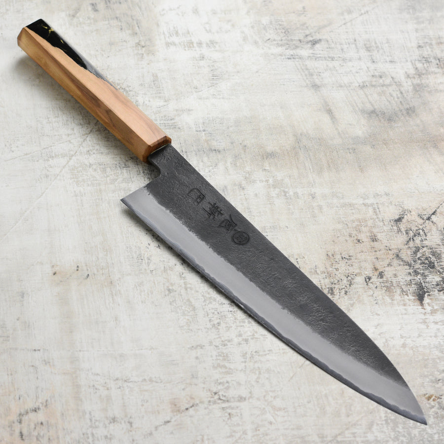 Hozan Tomoe x Hinoura Shirogami #2 Kurouchi 9.4" Gyuto