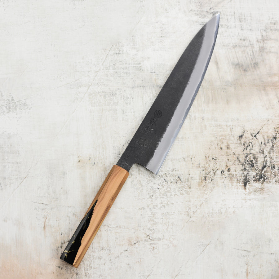 Hozan Tomoe x Hinoura Shirogami #2 Kurouchi 9.4" Gyuto