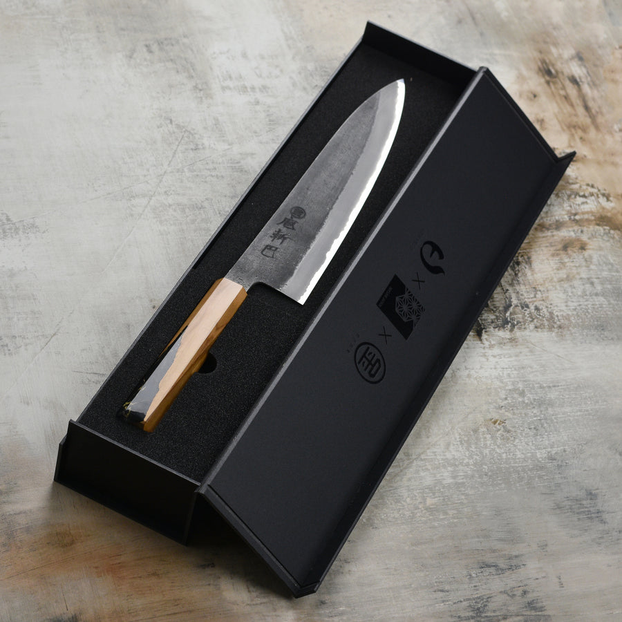 Hozan Tomoe x Hinoura Shirogami #2 Kurouchi 9.4" Gyuto