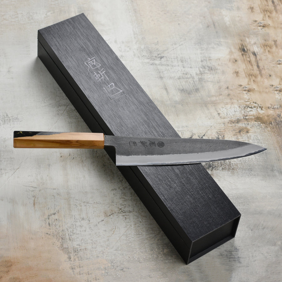 Hozan Tomoe x Hinoura Shirogami #2 Kurouchi 9.4" Gyuto