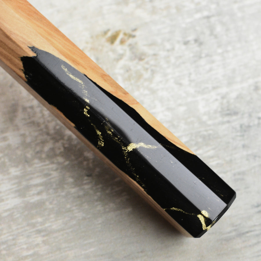 Hozan Tomoe x Hinoura Shirogami #2 Kurouchi 6.5" Santoku