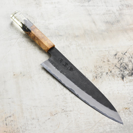 Hozan Tomoe x Hinoura Shirogami #2 Kurouchi 8.25" Gyuto