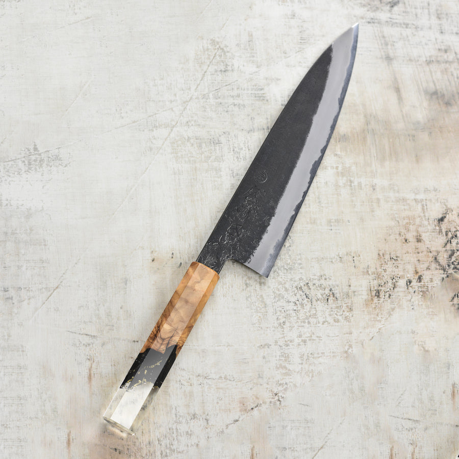 Hozan Tomoe x Hinoura Shirogami #2 Kurouchi 8.25" Gyuto