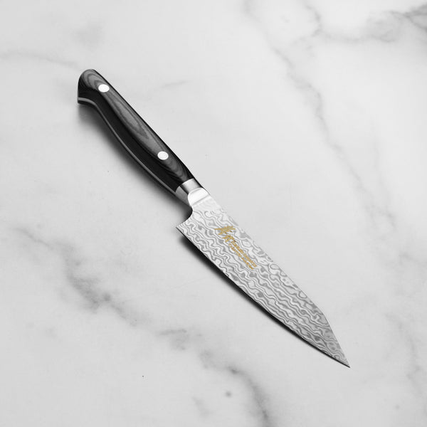 Takayuki Coreless Damascus Kengata Petty Knife - 4.75