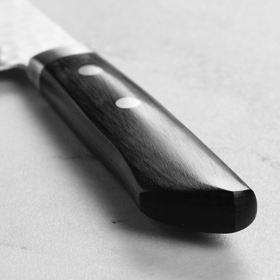 Masutani VG1 Hammered 5" Nakiri, Black Handle