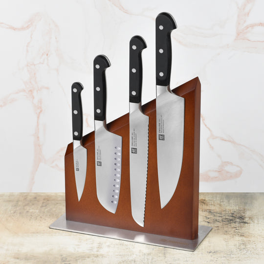 Zwilling Pro 5 Piece Magnetic Knife Block Set, Brown